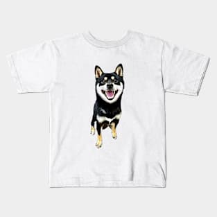 Shiba Inu Black and Tan Kids T-Shirt